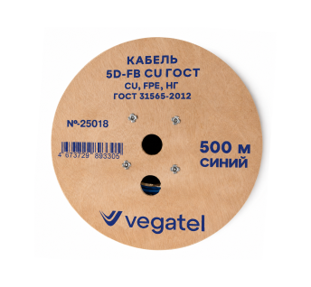 Кабель коаксиальный VEGATEL 5D-FB Cu (ГОСТ, синий)