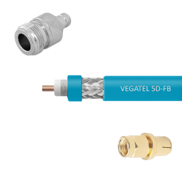 Кабельная сборка VEGATEL 5D-FB Cu (ГОСТ, синий) (SMA-male - N-female)