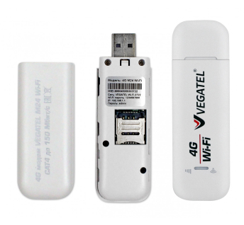 4G модем VEGATEL M24 Wi-Fi роутер c пигтейлами SMA, белый