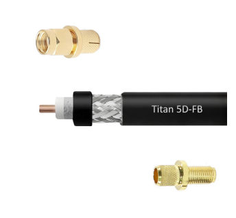 Кабельная сборка 5D/FB (Titan, черный) (SMA-male - SMA-female) 1м